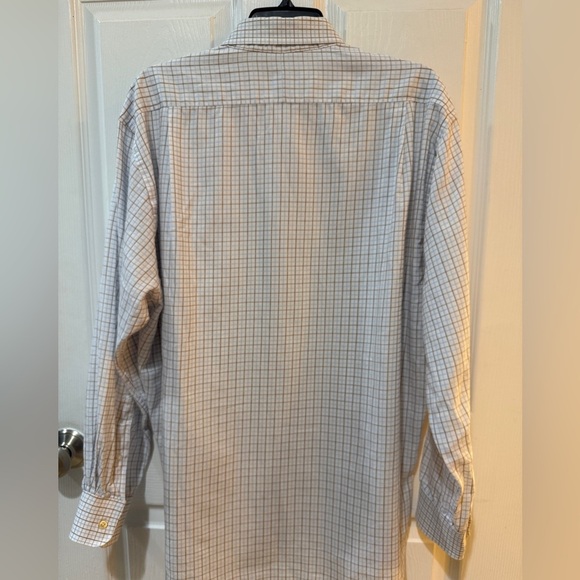 Peter Millar White and Blue Casual Button Down Shirt stain on sleeve 🤪 - Picture 4 of 6